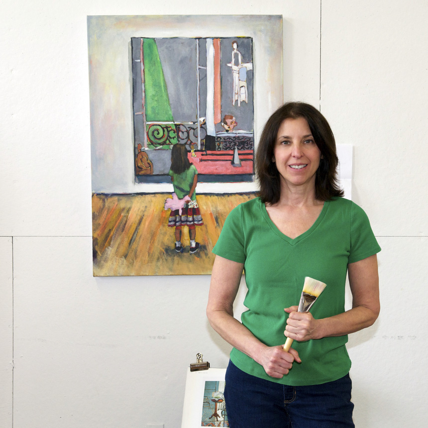 Emily posing with The Painting Lesson